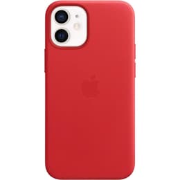 Apple Nahkakuori iPhone 12 mini - Magsafe - Nahka Punainen