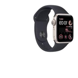 Apple Watch Series SE 2 (2022) GPS 44 mm - Alumiini Tähtivalkea - Sport band Musta