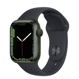 Apple Watch (Series 7) 2021 GPS 41 mm - Alumiini Vihreä - Sport band Musta