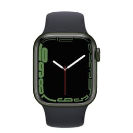 Apple Watch (Series 7) 2021 GPS 41 mm - Alumiini Vihreä - Sport band Musta