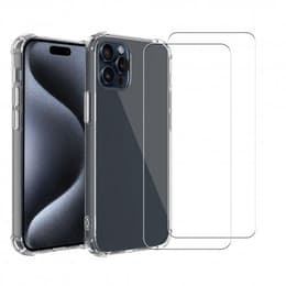 Kuori iPhone 15 Pro Max ja 2 suojakalvo - TPU - Läpinäkyvä