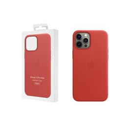 Apple Nahkakuori iPhone 12 Pro Max - Magsafe - Nahka Punainen