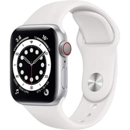 Apple Watch (Series 6) 2020 GPS + Cellular 40 mm - Alumiini Hopea - Sport band Wit