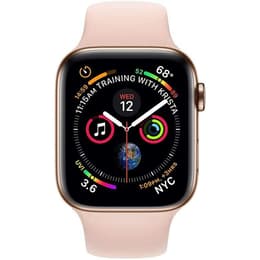 Apple Watch (Series 5) 2019 GPS 44 mm - Ruostumaton teräs Ruusukulta - Sport loop Pinkki