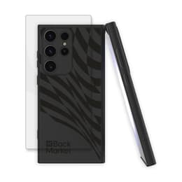 Back Market Kuori Galaxy S23 Ultra ja suojaava näyttö - Kierrätysmuovi - Musta