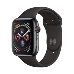 Apple Watch (Series 4) 2018 GPS + Cellular 44 mm - Ruostumaton teräs Tähtiharmaa - Sport loop Musta