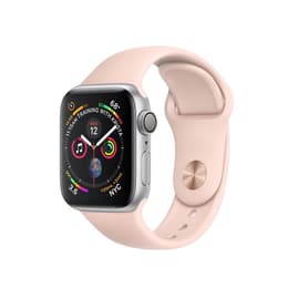 Apple Watch (Series 4) 2018 GPS 44 mm - Alumiini Hopea - Sport loop Pinkki
