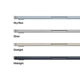 MacBook Air 13" (2025) - Applen M4 ‑siru jossa on 10-ytiminen prosessori ja 8-ytiminen näytönohjain - 16GB RAM - SSD 256GB - Tavallinen näyttö - QWERTY - Englanti