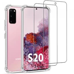 Kuori Galaxy S20 ja suojaava näyttö - Silikoni - Läpinäkyvä