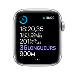 Apple Watch Series 7 (2021) GPS + Cellular 41 mm - Ruostumaton teräs Hopea - Sport band Musta