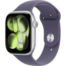 Apple Watch (2025) GPS + Cellular 46 mm - Alumiini Hopea - Sport band Harmaa