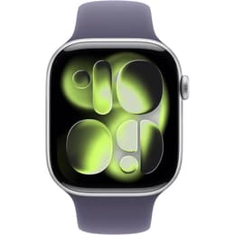 Apple Watch (2025) GPS + Cellular 46 mm - Alumiini Hopea - Sport band Harmaa