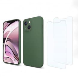 Kuori iPhone 13 mini ja 2 suojakalvo - Silikoni - Vihreä