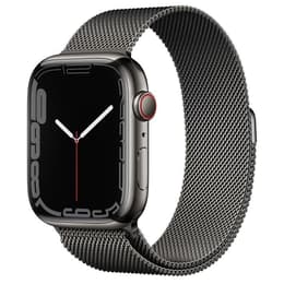 Apple Watch (Series 7) 2021 GPS + Cellular 45 mm - Ruostumaton teräs Grafiitti - Milanese loop Harmaa