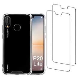 Kuori Huawei P20 Lite ja 2 suojakalvo - Kierrätysmuovi - Läpinäkyvä