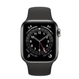 Apple Watch (Series 6) 2020 GPS + Cellular 40 mm - Ruostumaton teräs Grafiitti - Sport band Musta