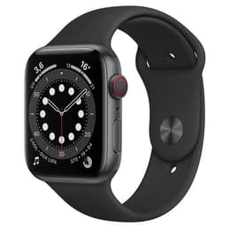 Apple Watch (Series 6) 2020 GPS + Cellular 44 mm - Titaani Tähtiharmaa - Sport loop Musta