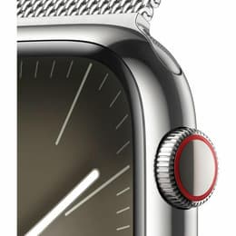 Apple Watch Series 9 (2023) GPS + Cellular 41 mm - Ruostumaton teräs Hopea - Milanese loop Harmaa