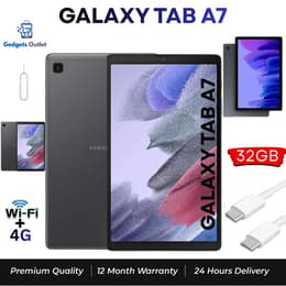 Galaxy Tab A7 32GB - Tummanharmaa - WiFi + 4G