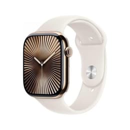 Apple Watch Series 9 (2023) GPS + Cellular 45 mm - Ruostumaton teräs Kulta - Sport band Tähtivalkea