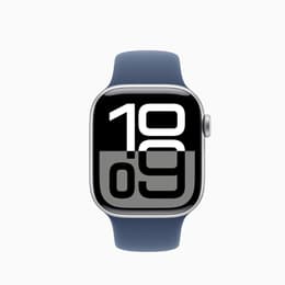 Apple Watch Series 10 (2024) GPS + Cellular 42 mm - Alumiini Hopea - Sport band Sininen
