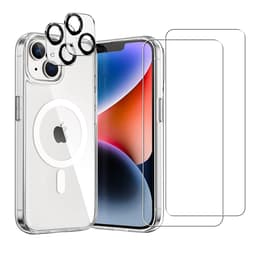 Kuori iPhone 14 Plus ja 2 suojakalvo - TPU - Läpinäkyvä