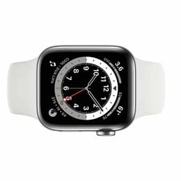 Apple Watch Series 6 (2020) GPS + Cellular 40 mm - Ruostumaton teräs Hopea - Sport band Valkoinen