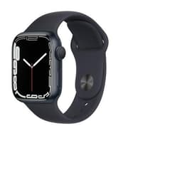 Apple Watch (Series 7) 2021 GPS 45 mm - Alumiini Sininen - Sport band Musta