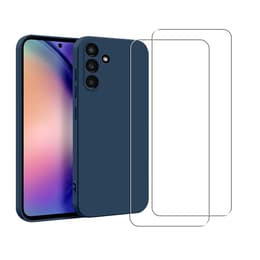 Kuori Galaxy A54 ja 2 suojakalvo - Silikoni - Sininen