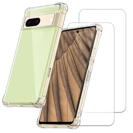 Kuori Google Pixel 7a ja 2 suojakalvo - TPU - Läpinäkyvä