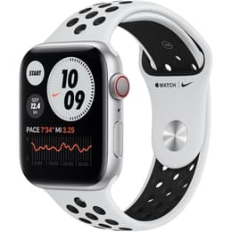 Apple Watch Series 6 (2020) GPS 44 mm - Alumiini Hopea - Nike Sport band Valkoinen/Musta