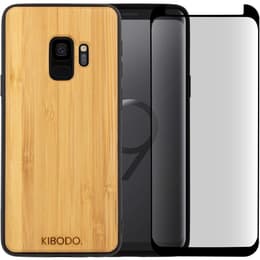 Kuori Galaxy S9 ja suojaava näyttö - Puu - Ruskea