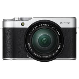 Hybridikamera X-A10 - Musta/Hopea + Fujifilm Aspherical Lens Super EBC XC OIS II f/3.5-5.6