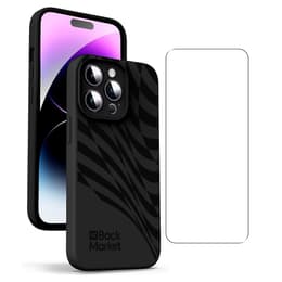 Back Market Kuori iPhone 14 pro ja suojaava näyttö - Kierrätysmuovi - Musta