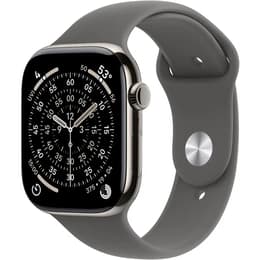 Apple Watch (2025) GPS + Cellular 46 mm - Titaani - Sport band Harmaa