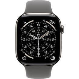 Apple Watch (2025) GPS + Cellular 46 mm - Titaani - Sport band Harmaa