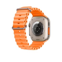 Apple Watch Ultra (2022) GPS + Cellular 49 mm - Titaani Luonnontitaani - Ocean-ranneke Oranssi