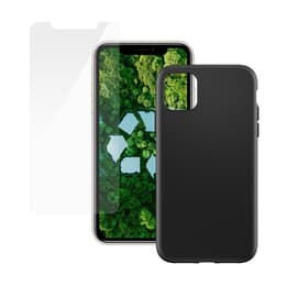 Kuori iPhone 11 ja suojaava näyttö - Muovi - Musta
