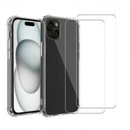 Kuori iPhone 15 Plus ja 2 suojakalvo - TPU - Läpinäkyvä