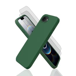 Kuori iPhone 16e ja 2 suojakalvo - Silikoni - Vihreä