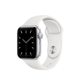 Apple Watch Series 5 (2019) GPS 44 mm - Alumiini Hopea- Sport loop Wit