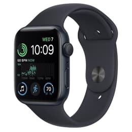 Apple Watch (Series SE) 2022 GPS + Cellular 44 mm - Alumiini Keskiyö - Sport band Musta