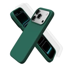 Kuori iPhone 17 Pro ja 2 suojakalvo - Silikoni - Vihreä