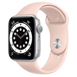 Apple Watch Series 6 (2020) GPS 44 mm - Alumiini Hopea - Sport band Pinkki