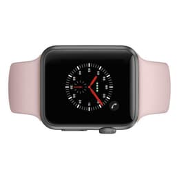 Apple Watch (Series 3) 2017 GPS + Cellular 42 mm - Alumiini Tähtiharmaa - Sport loop Pinkki