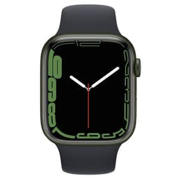 Apple Watch (Series 7) 2021 GPS 45 mm - Alumiini Vihreä - Sport band Musta