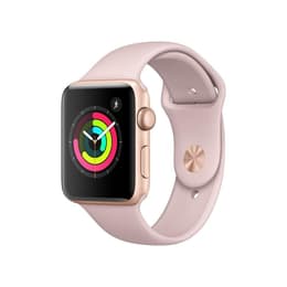 Apple Watch (Series 3) 2017 GPS 42 mm - Alumiini Kulta - Sport loop Pinkki hiekka