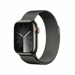 Apple Watch Series 9 (2023) GPS + Cellular 41 mm - Ruostumaton teräs Grafiitti - Milanese loop Musta