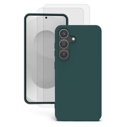 Kuori Galaxy S25 Plus ja 2 suojakalvo - Silikoni - Vihreä