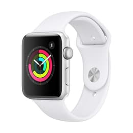 Apple Watch (Series 2) GPS 38 mm - Ruostumaton teräs Hopea - Sport loop Wit